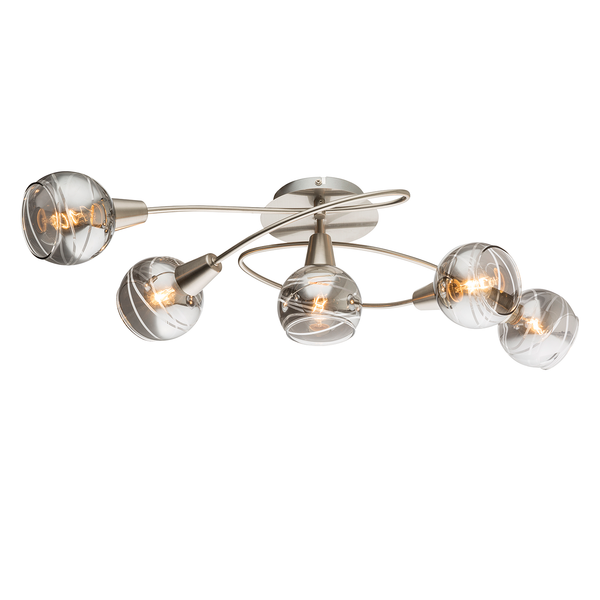 LED-Deckenleuchte Roman Lines II - Glas / Metall - 5-flammig