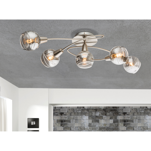 LED-Deckenleuchte Roman Lines II - Glas / Metall - 5-flammig