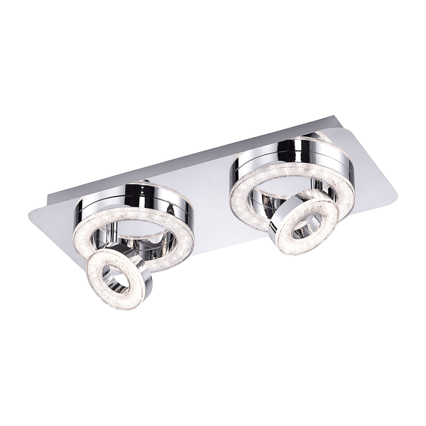 LED-Deckenleuchte Tim - Acrylglas / Stahl - Flammenanzahl: 4