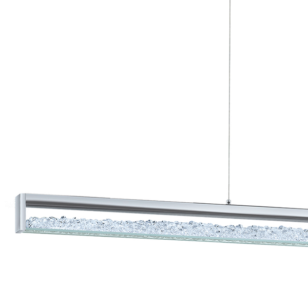 LED-Pendelleuchte Cardito - Kristallglas / Aluminium - 1-flammig