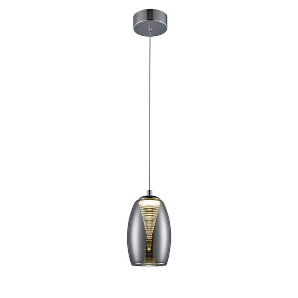 LED-Pendelleuchte Metropolis Spiral I - Glas / Stahl - 1-flammig - Schwarz / Chrom