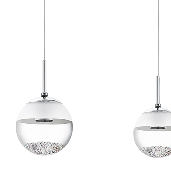 LED-Pendelleuchte Montefio III - Kristallglas / Stahl - 3-flammig