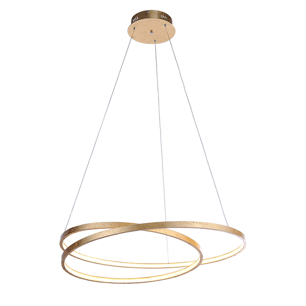 LED-Pendelleuchte Roman Circle - Stahl - 1-flammig - Gold - Durchmesser: 55 cm
