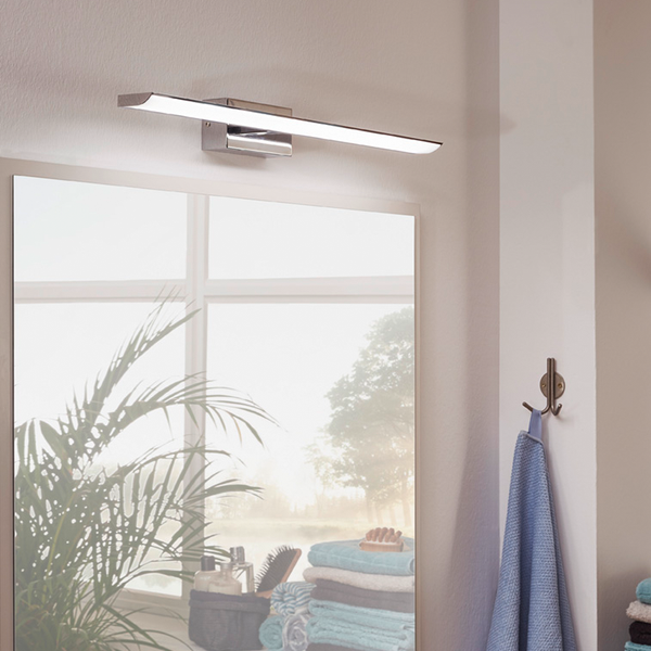 LED-Spiegelleuchte Tabiano - Kunststoff / Stahl - 1-flammig - Chrom - Breite: 61 cm