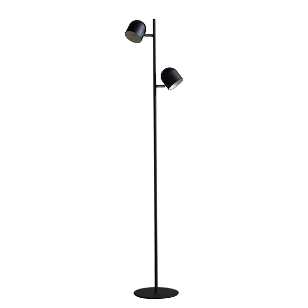 LED-Stehleuchte Jon - Eisen - 2-flammig - Schwarz