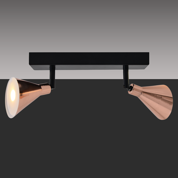 LED-Deckenleuchte Cooper I - Stahl - 2-flammig