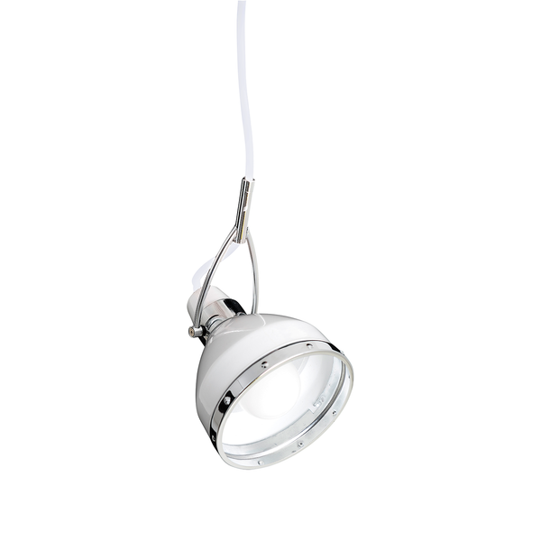 Pendelleuchte Copper - Metall - 1-flammig - Weiß / Chrom