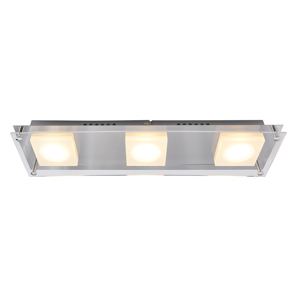 LED-Deckenleuchte Square Shine II - Acrylglas / Stahl - Flammenanzahl: 3