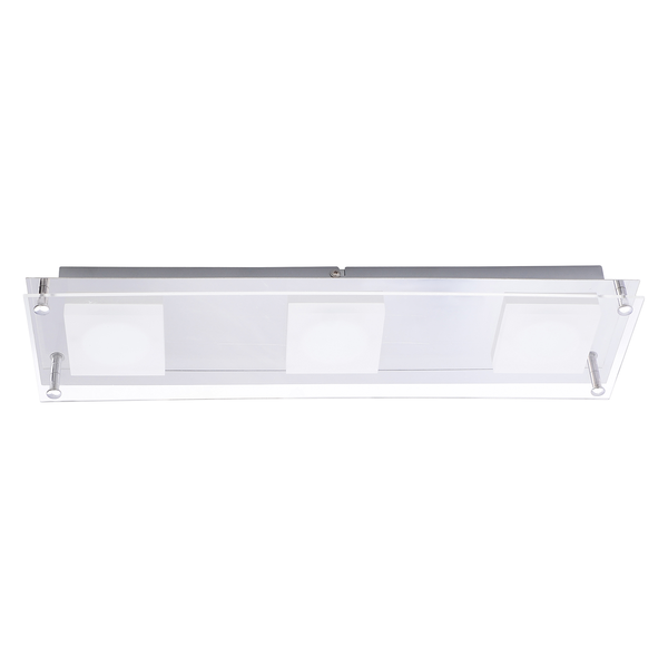 LED-Deckenleuchte Square Shine II - Acrylglas / Stahl - Flammenanzahl: 3