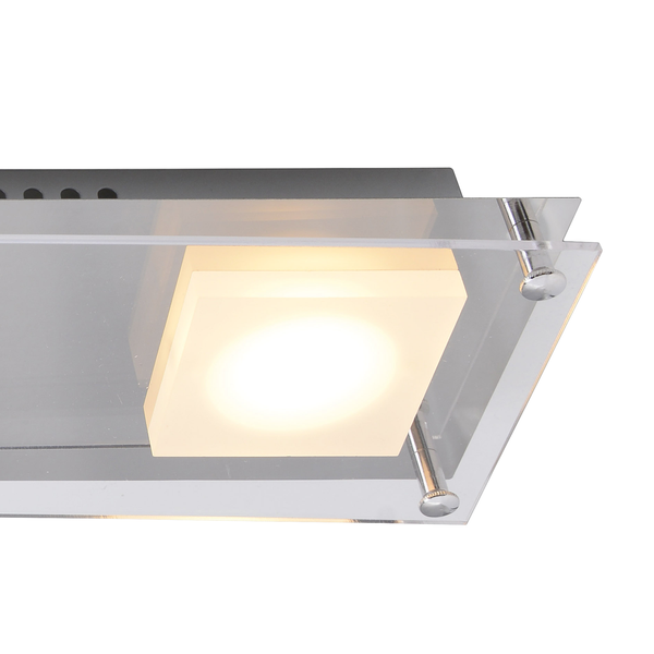 LED-Deckenleuchte Square Shine II - Acrylglas / Stahl - Flammenanzahl: 3