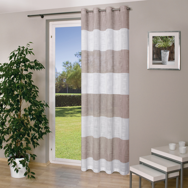 Ösenschal Stripe Hawea - Webstoff - Nougat - Nougat