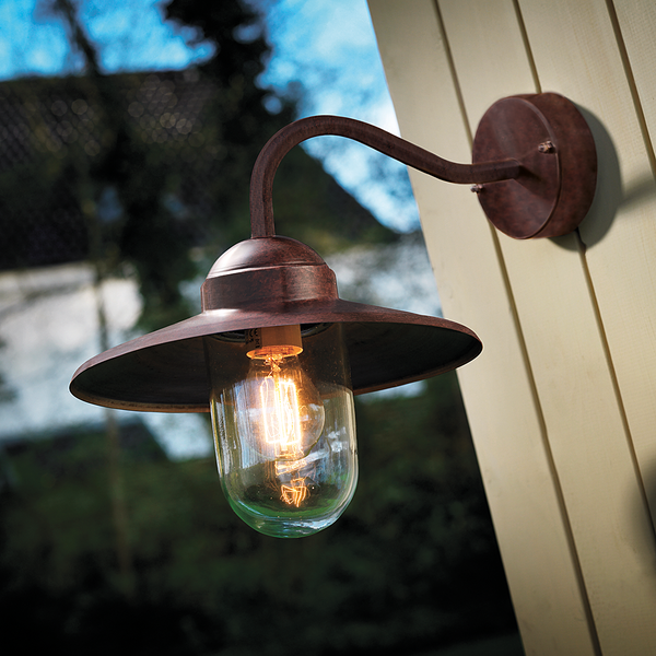 Outdoor Wandleuchte Luxembourg I - Verzinkter Stahl - Rostbraun