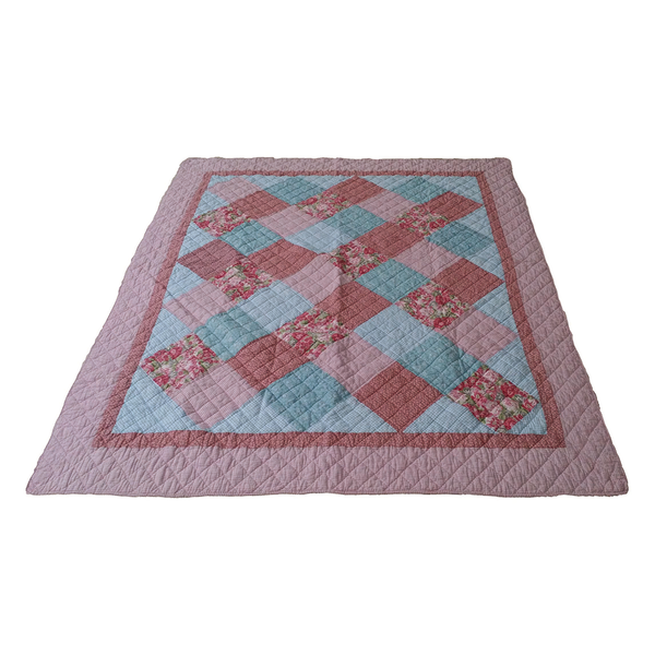 Patchworkdecke Quadrate - Multicolor - Textil - 250 x 200 cm