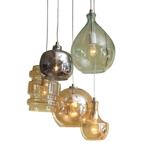 Pendelleuchte Brooklyn II - Metall / Glas - 5-flammig