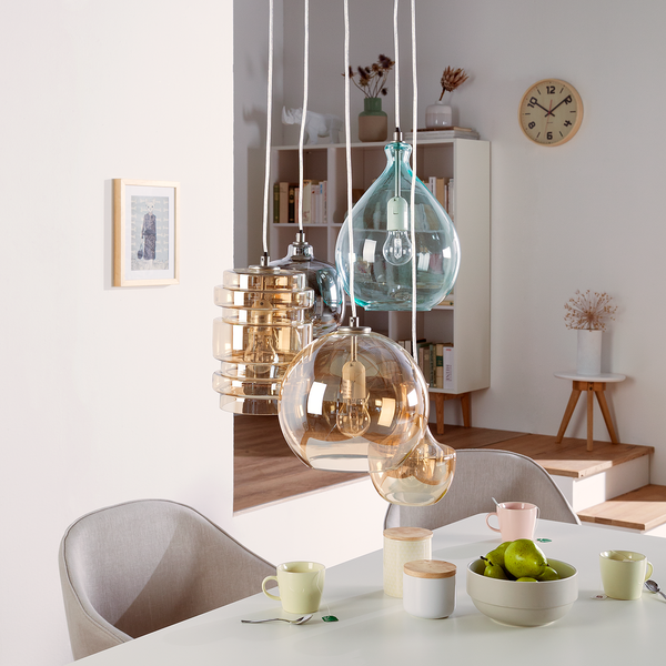 Pendelleuchte Brooklyn II - Metall / Glas - 5-flammig