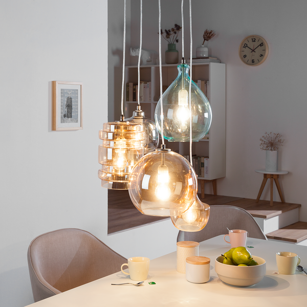 Pendelleuchte Brooklyn II - Metall / Glas - 5-flammig