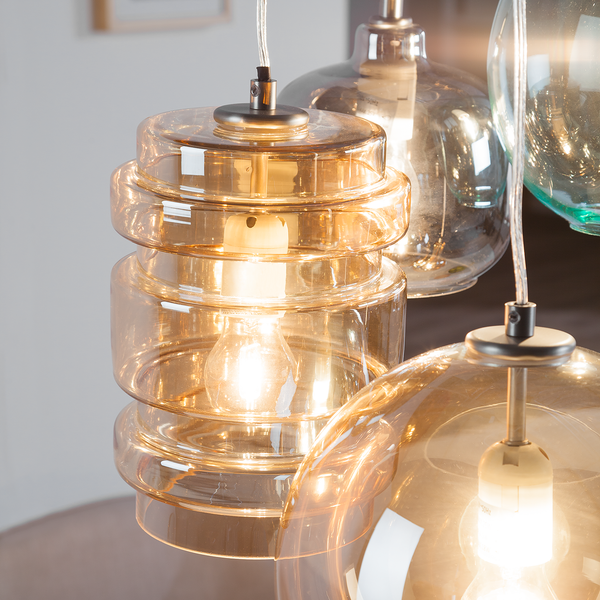 Pendelleuchte Brooklyn II - Metall / Glas - 5-flammig