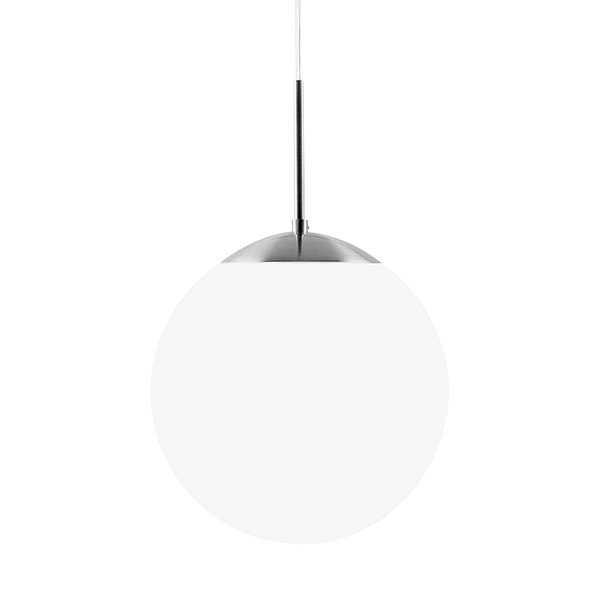 Pendelleuchte Cafe - Metall/Glas - Silber/OpalWeiß - Durchmesser Lampenschirm: 30 cm