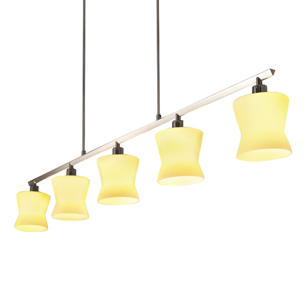 Pendelleuchte Carina II - Glas / Edelstahl - 5-flammig