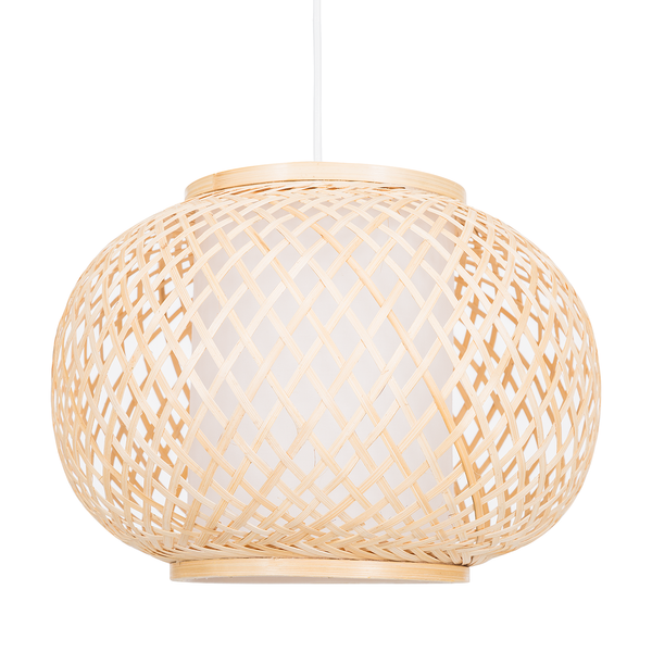 Pendelleuchte Himo II - Bambus / Webstoff - 1-flammig