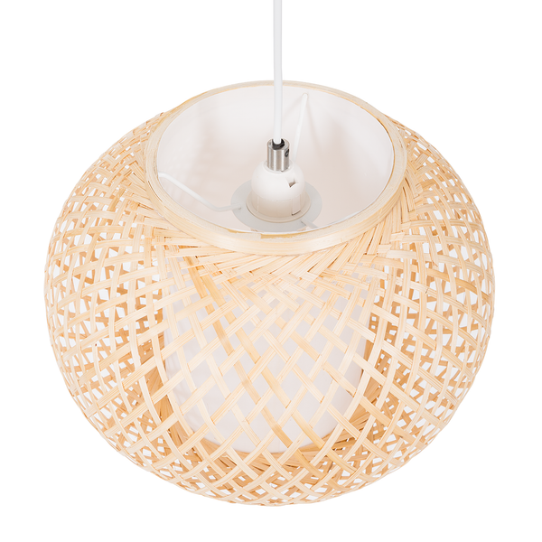 Pendelleuchte Himo II - Bambus / Webstoff - 1-flammig