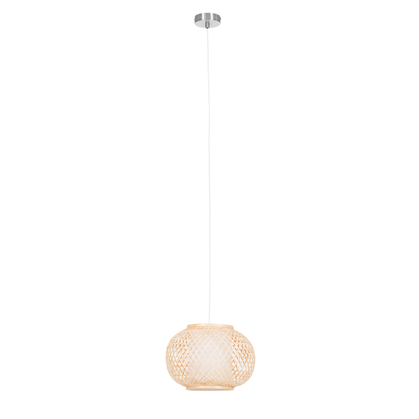 Pendelleuchte Himo II - Bambus / Webstoff - 1-flammig