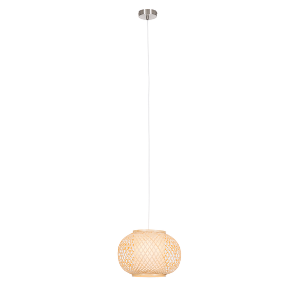 Pendelleuchte Himo II - Bambus / Webstoff - 1-flammig