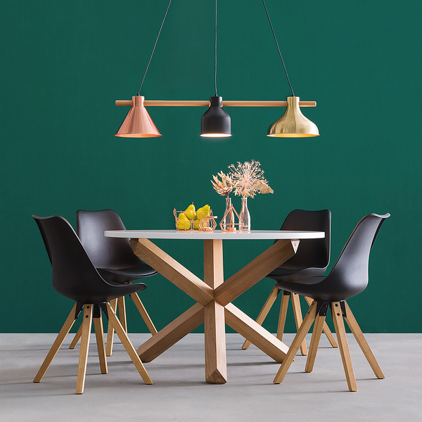 Esszimmerstuhl ALEDAS - Schwarz - Braun - 2er Set