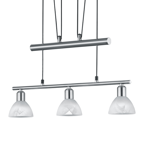 Pendelleuchte Levisto II - Metall / Glas - 3-flammig - Matt Nickel