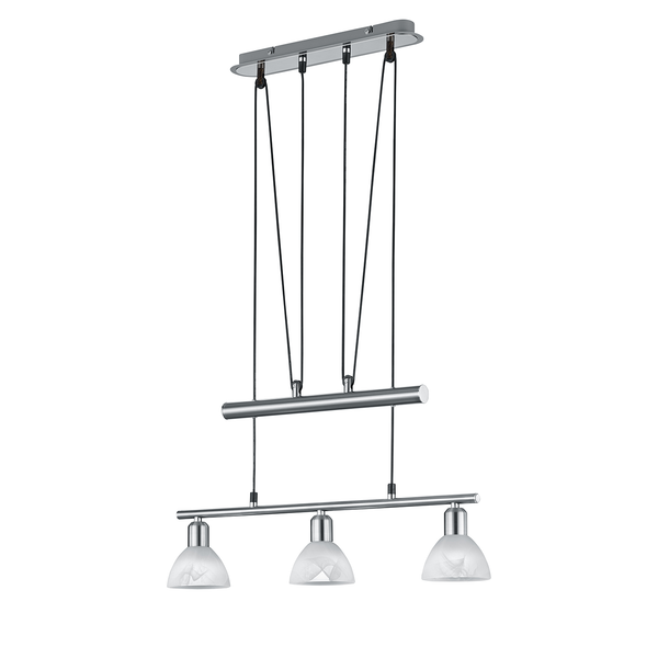 Pendelleuchte Levisto II - Metall / Glas - 3-flammig - Matt Nickel