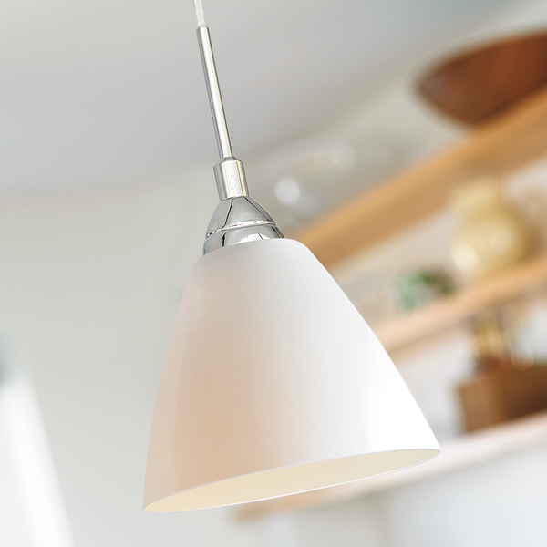 Pendelleuchte Read - Metall/Glas OpalWeiß - Durchmesser Lampenschirm: 20 cm