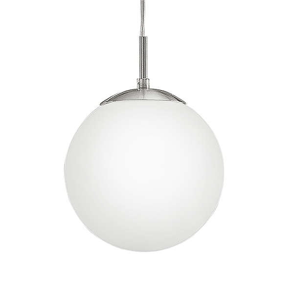 Pendelleuchte Rondo Opal - Opalglas / Stahl - 1-flammig - Durchmesser: 20 cm