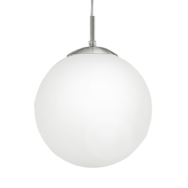 Pendelleuchte Rondo Opal - Opalglas / Stahl - 1-flammig - Durchmesser: 25 cm