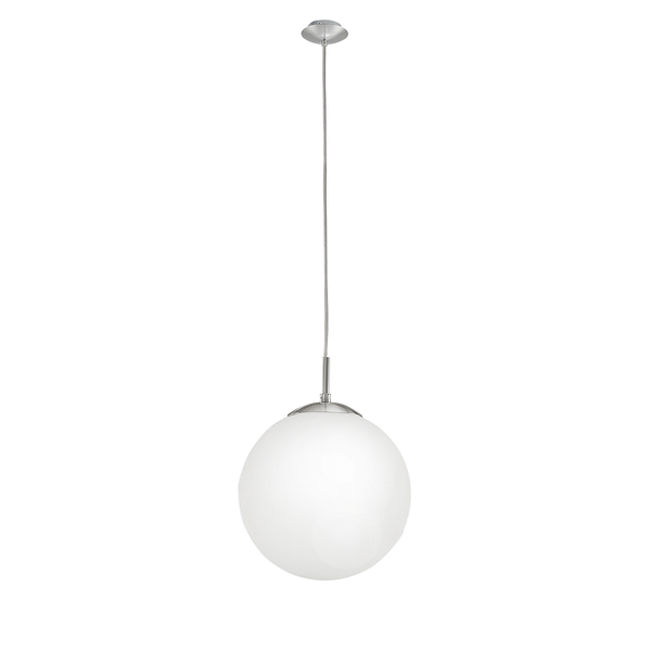 Pendelleuchte Rondo Opal - Opalglas / Stahl - 1-flammig - Durchmesser: 25 cm