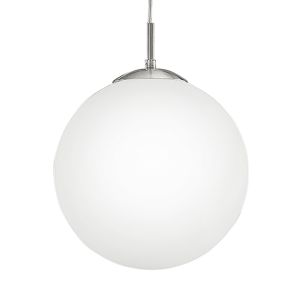 Pendelleuchte Rondo Opal - Opalglas / Stahl - 1-flammig - Durchmesser: 30 cm