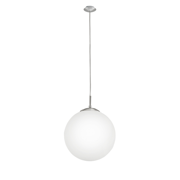 Pendelleuchte Rondo Opal - Opalglas / Stahl - 1-flammig - Durchmesser: 30 cm