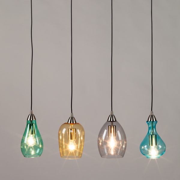 Pendelleuchte Cambo - Glas / Eisen - 4-flammig