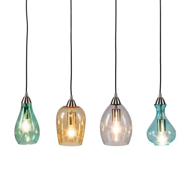 Pendelleuchte Cambo - Glas / Eisen - 4-flammig