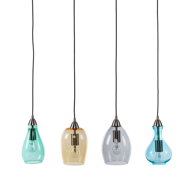 Pendelleuchte Cambo - Glas / Eisen - 4-flammig