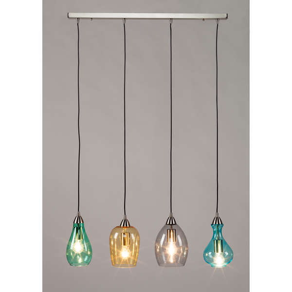 Pendelleuchte Cambo - Glas / Eisen - 4-flammig