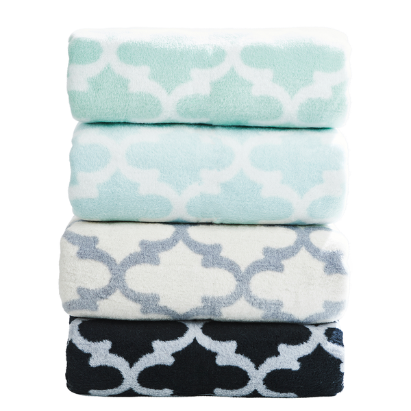 Plaid Milano Barock - Mischgewebe - Schwarz / Silber