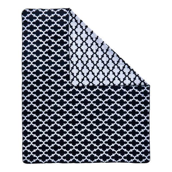 Plaid Milano Barock - Mischgewebe - Schwarz / Silber