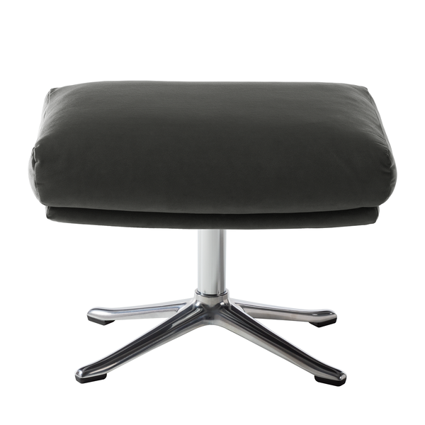 Hocker HEPBURN mit Kreuzfuß - Samt Shyla: Rauchgrün - Chrom glänzend