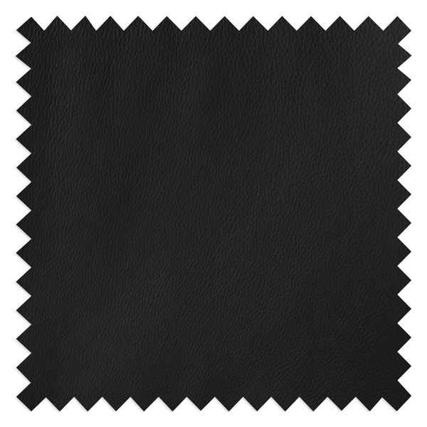 Hocker HEPBURN mit Kreuzfuß - Webstoff Saia / Echtleder Neka: Hellgrau / Schwarz - Schwarz