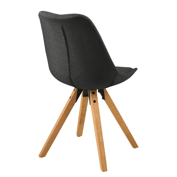 Polsterstuhl ALEDAS - Webstoff Cors: Dunkelgrau - Braun - 2er Set