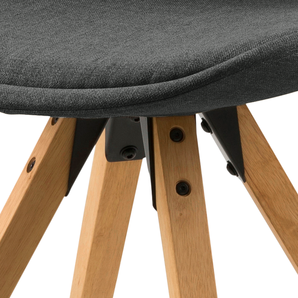 Polsterstuhl ALEDAS - Webstoff Cors: Dunkelgrau - Braun - 2er Set