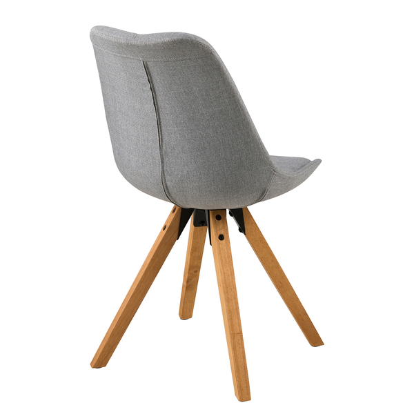 Polsterstuhl ALEDAS - Webstoff Cors: Granit - Braun - 2er Set