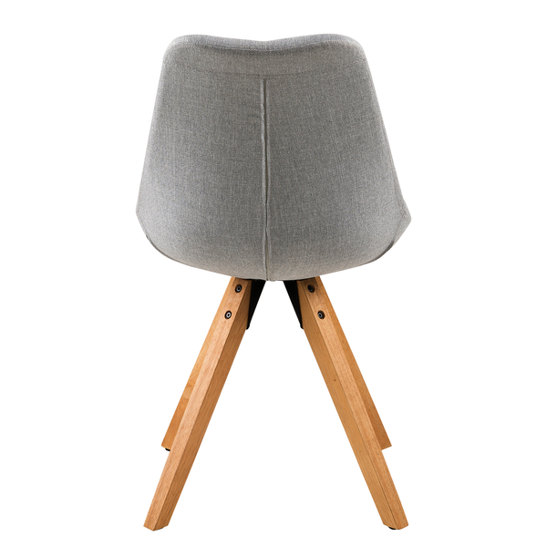 Polsterstuhl ALEDAS - Webstoff Cors: Granit - Braun - 2er Set