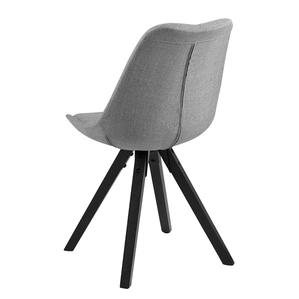 Polsterstuhl ALEDAS - Webstoff Cors: Granit - Schwarz - 2er Set