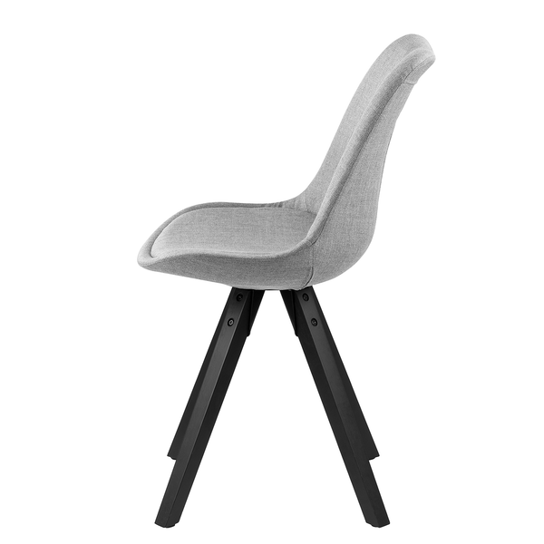 Polsterstuhl ALEDAS - Webstoff Cors: Granit - Schwarz - 2er Set